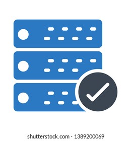 server tick glyph double color icon