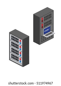 Server tower 3d isometric icon