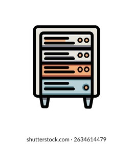 Server tower shows status in isolated setup icon
