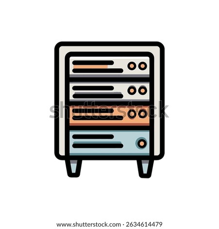 Server tower shows status in isolated setup icon