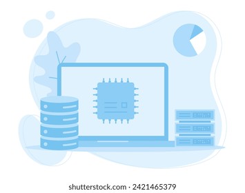 ilustración plana de concepto de tendencia de servidor