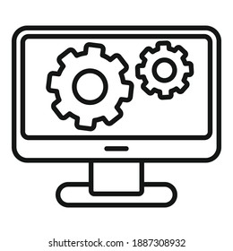 Server Update Data Icon Outline Server Stock Vector (Royalty Free ...