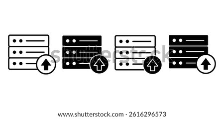 Server Upload Icon Black and White Minimalist Vector Illustration Design