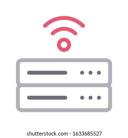 server vector color line icon 