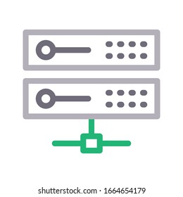 Farbzeilensymbol der Server-Vektorillustration 