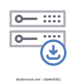 server vector color line icon 