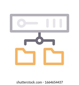 server vector color line icon 