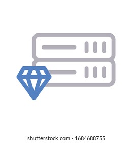 icono de línea de color vectorial del servidor 