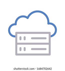 icono de línea de color vectorial del servidor 