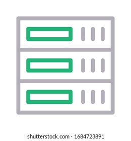 server vector color line icon 