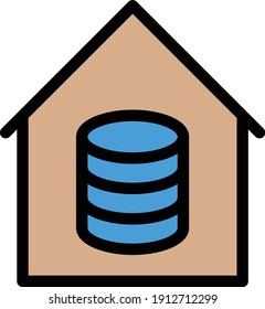 icono de línea de color del vector del servidor