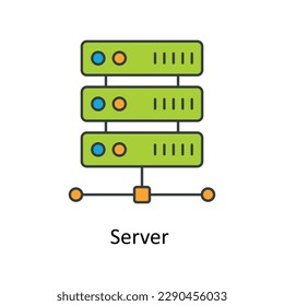 Server-Vektorgrafik   Füllen Sie die Umrisssymbole aus. Einfache Stockillustrationsmaterial
