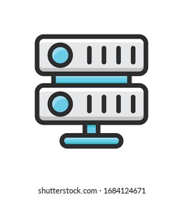 Server Vector filled outline icon style illustration.