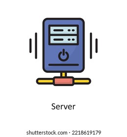 Server  Vector  Filled Outline Icon Design illustration. Cloud Computing Symbol on White background EPS 10 File