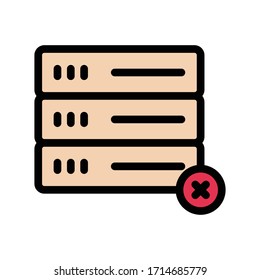 server vector flat color icon 