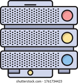 server vector flat color icon 