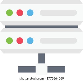 server vector flat color icon 