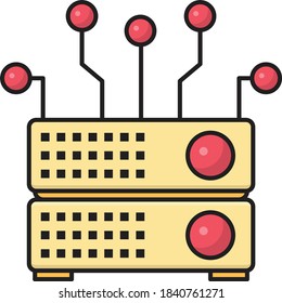 server vector flat colour icon 