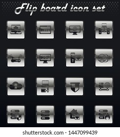 server vector flip mechanical icons for user interface design