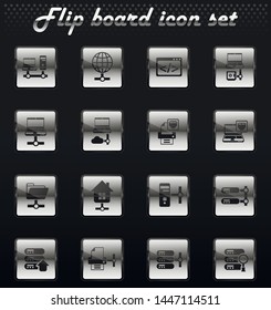 server vector flip mechanical icons for user interface design