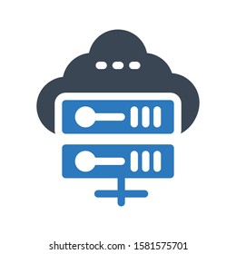 server vector glyph color icon 
