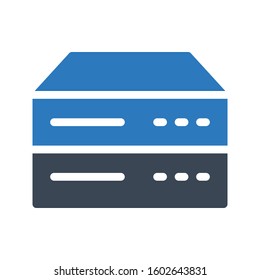 server vector glyph color icon 