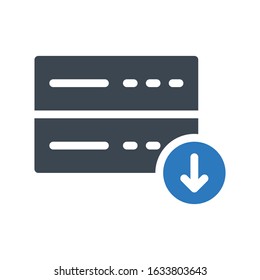 server vector glyph color icon 
