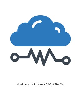 server vector glyph color icon 