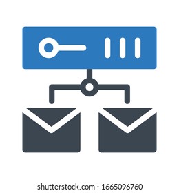 server vector glyph color icon 