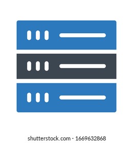 server vector glyph color icon 