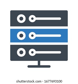 icono de color de glifo vectorial del servidor 