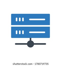 server vector glyph color icon 