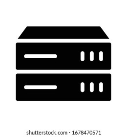 server vector glyph flat icon 