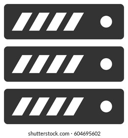 Server vector icon. Flat gray symbol. Pictogram is isolated on a white background. Designed for web and software interfaces.