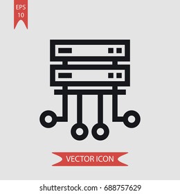 Server vector icon, illustration symbol