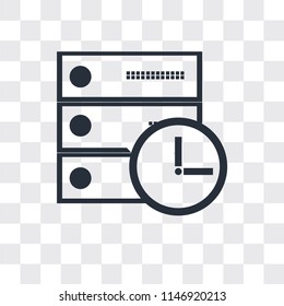 Server vector icon isolated on transparent background, Server logo concept