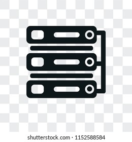 Server vector icon isolated on transparent background, Server logo concept