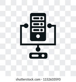 Server vector icon isolated on transparent background, Server logo concept