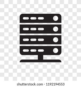 Server vector icon isolated on transparent background, Server transparency logo concept