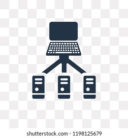 Server vector icon isolated on transparent background, Server transparency concept can be used web and mobile