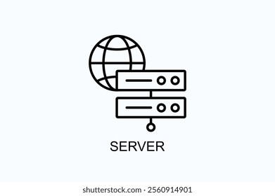 Server Vector, Icon Or Logo Sign Symbol Illustration