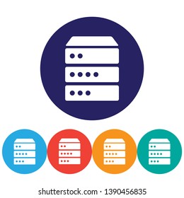 Server vector icon , lorem ipsum Flat design