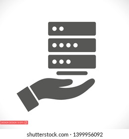 Server vector icon , lorem ipsum Flat design
