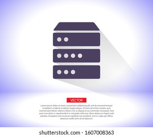 Server vector icon , lorem ipsum Flat design