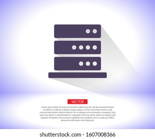Server vector icon , lorem ipsum Flat design