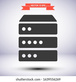 Server vector icon , lorem ipsum Flat design