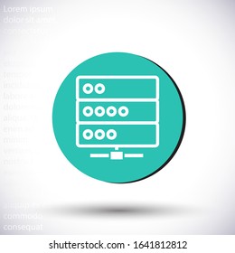 Server vector icon , lorem ipsum Flat design