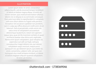 Server vector icon , lorem ipsum Flat design