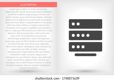 Server vector icon , lorem ipsum Flat design