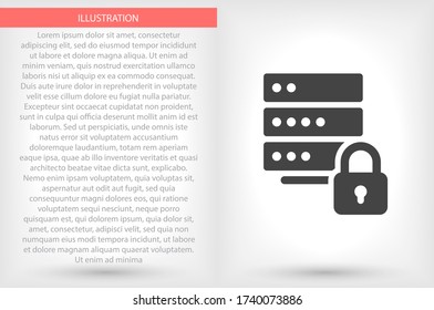 Server vector icon , lorem ipsum Flat design